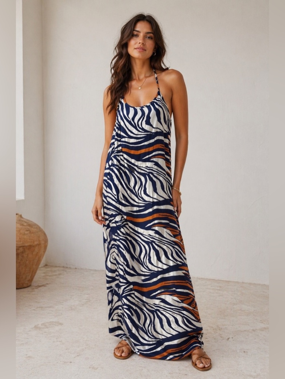 SILK Blend Maxi Dress zebra design is a game changer. 70/30 silk/poly blend NEW!